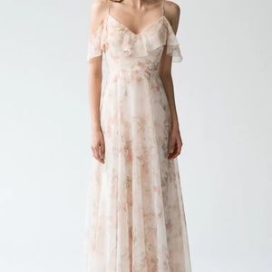 Jenny Yoo Mila Bridesmaid Dress Watercolor Garden Blush Multi Size 22